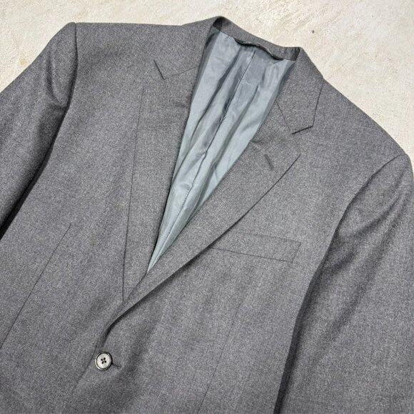 Coppley Suit Super 140s Flannel Wool Grey Made in Canada 40 R 34x32 - Picture 2 of 15